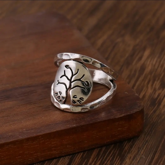 925 Silver Plated Tree Of Life Ring. Size : 7, 8. - Picture 6 of 6